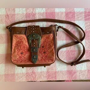 Montana west peach brown crossbody western purse